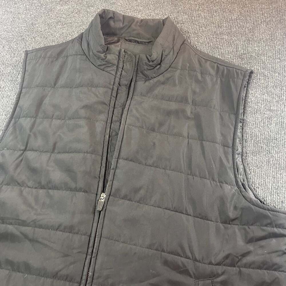 Marc Anthony Puffer Vest Size XL Black Quilted Full Zip Stand Collar